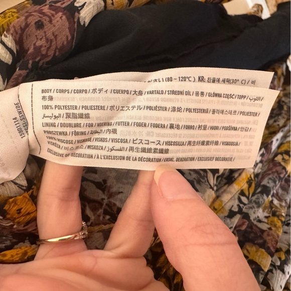 Abercrombie & Fitch Cut-Out Black Floral High-Low Midi Dress Size Small - Picture 15 of 15